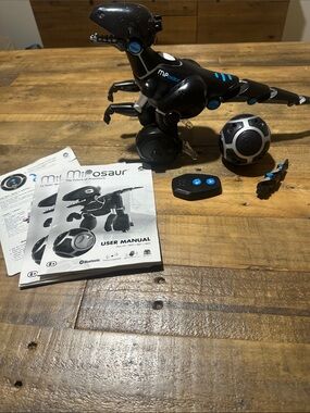 Miposaur Smart Robotic Dinosaur - Black with Blue Accents
